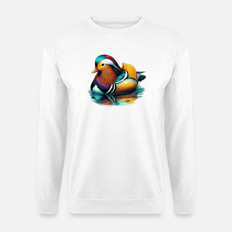 Mandarinente - Unisex Pullover - Weiß