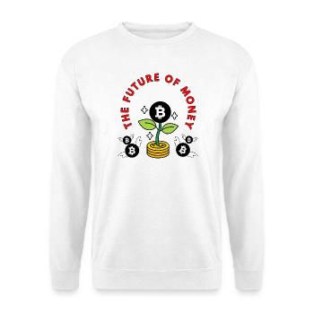 The future of money / Krypto / Bitcoin / BTC - Unisex Pullover - Weiß - Vorne