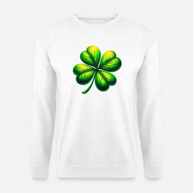 Vierblättriges Kleeblatt - Unisex Pullover - Weiß