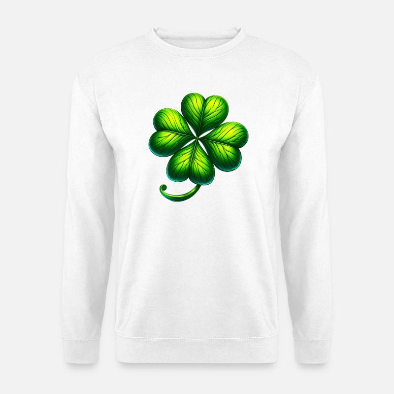 Vierblättriges Kleeblatt - Unisex Pullover - Weiß