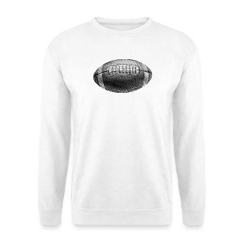 Rugby – Rugbyball mit monochromer Linie - Unisex Pullover - Weiß - Vorne