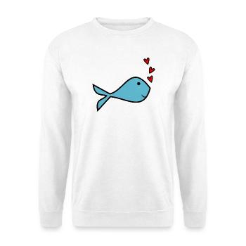 POISSON. MEMOIRE. SARDINE. POISSON D'AVRIL. MER - Sweat-shirt Unisexe - blanc - Devant