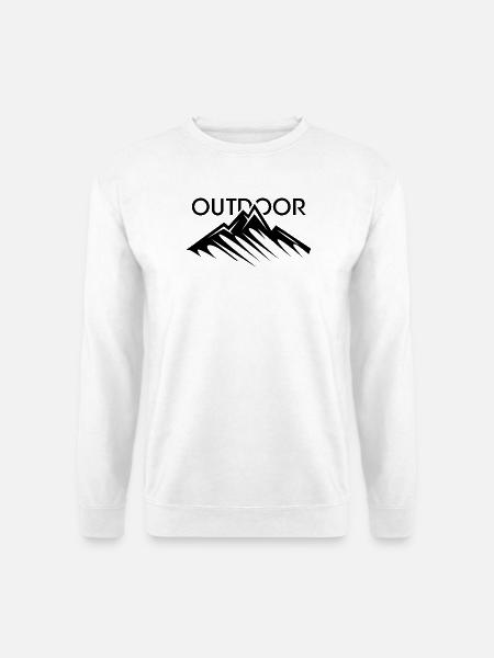 Outdoor Berg Silhouette Wandern klettern Logo - Unisex Pullover - Weiß