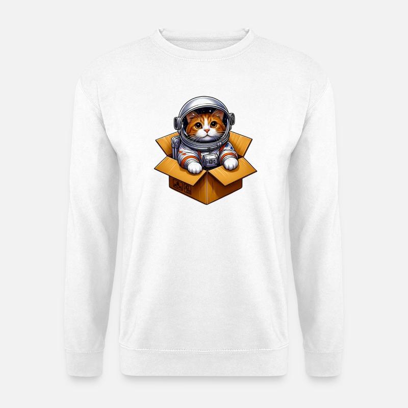 Astronaut Katze - Unisex Pullover - Weiß