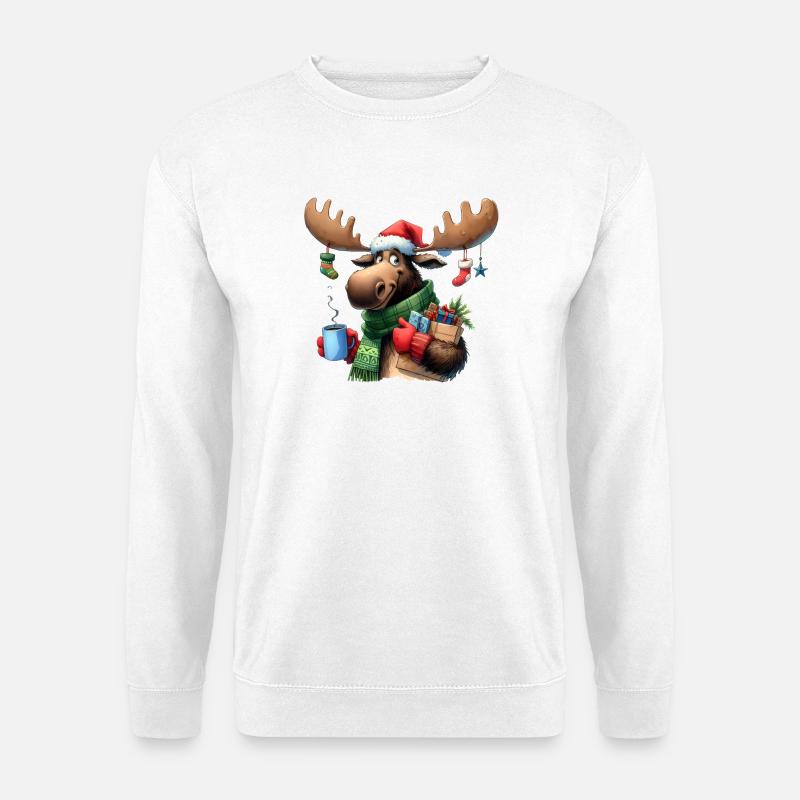 Rentier Winterfreude - Unisex Pullover - Weiß