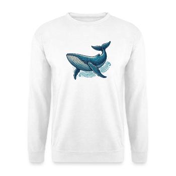 Blue whale - Unisex Sweatshirt - white - Front