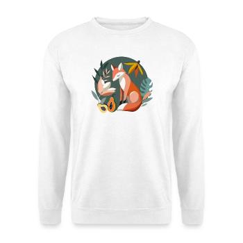 Fox with tropical flowers and fruits - Unisex Sweatshirt - white - Front