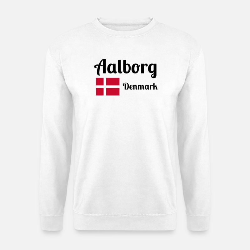 Aalborg Dänemark - Stilvolle Drucke - Unisex Pullover - Weiß