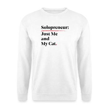Solopreneur: Nur ich und meine Katze [Schwarz] - Unisex Pullover - Weiß - Vorne