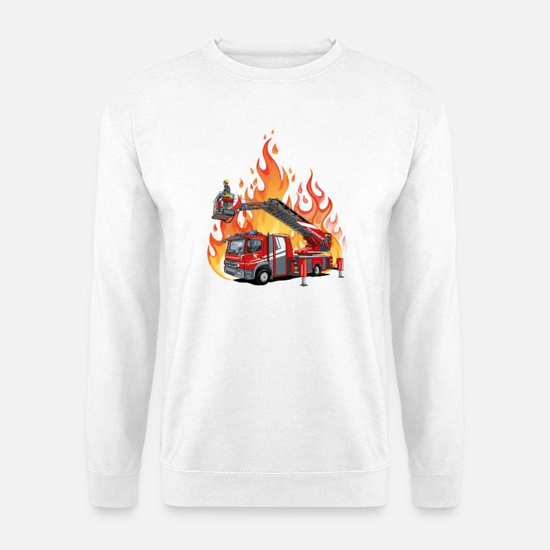 Feuerwehr und Flammen - Unisex Pullover - Weiß