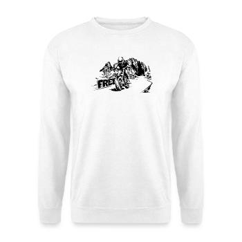 Motorrad frei Berge Dolomiten Biker Symbol Logo - Unisex Pullover - Weiß - Vorne