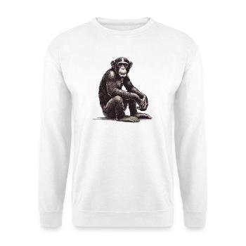 Schimpanse - Unisex Pullover - Weiß - Vorne