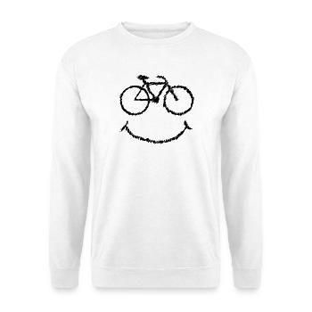Fahrrad Lächeln gekritzelt Geschenkidee zum Radeln - Unisex Pullover - Weiß - Vorne