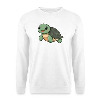 Cute Happy Turtle - Adorable and Cheerful Cartoon - Unisex Sweatshirt - white - Front