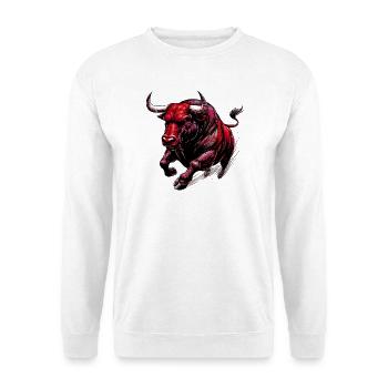 Stier - Unisex Pullover - Weiß - Vorne