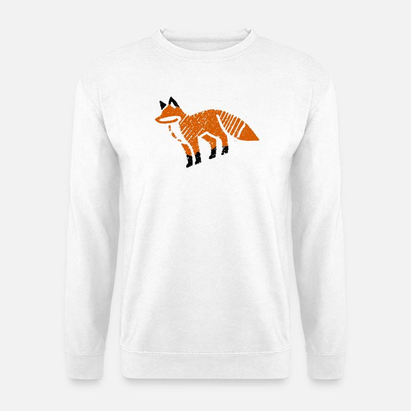 Rustic fox in stamp look - Unisex Sweatshirt - white
