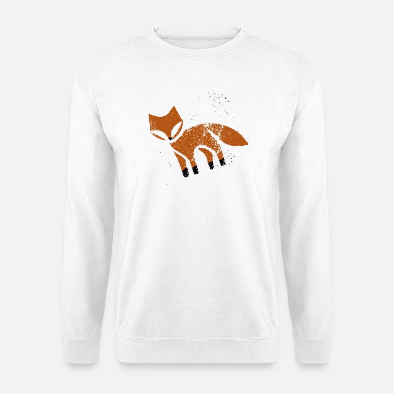 Rustic fox in stamp look - Unisex Sweatshirt - white