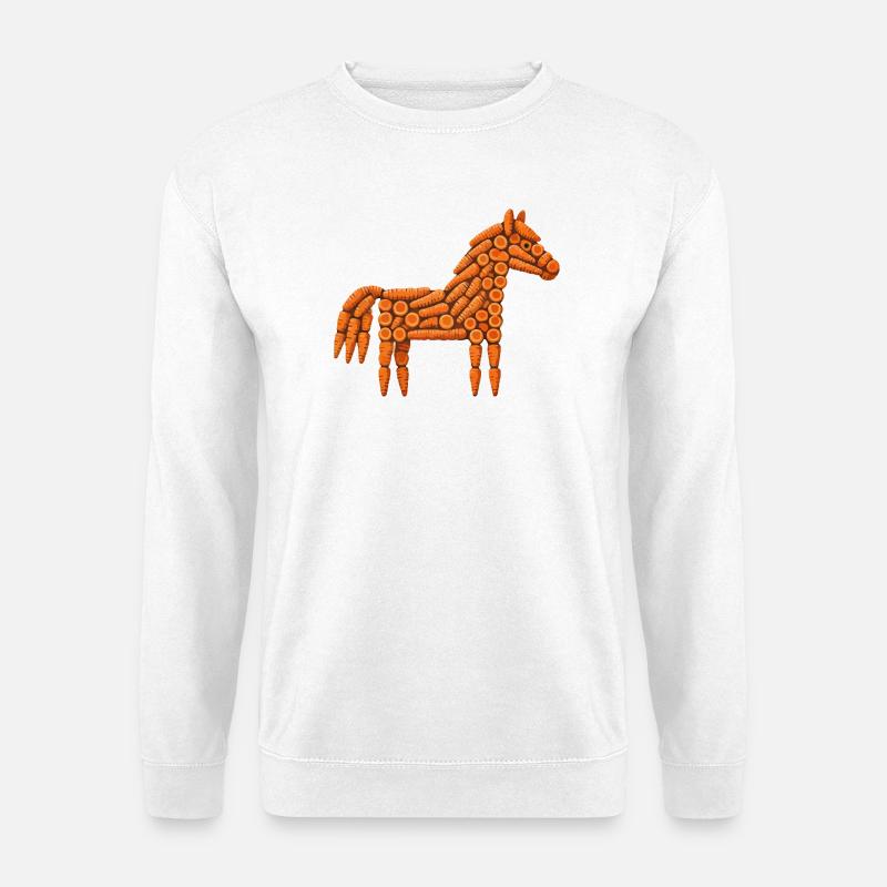 Karotten-Pferde-Muster - Unisex Pullover - Weiß