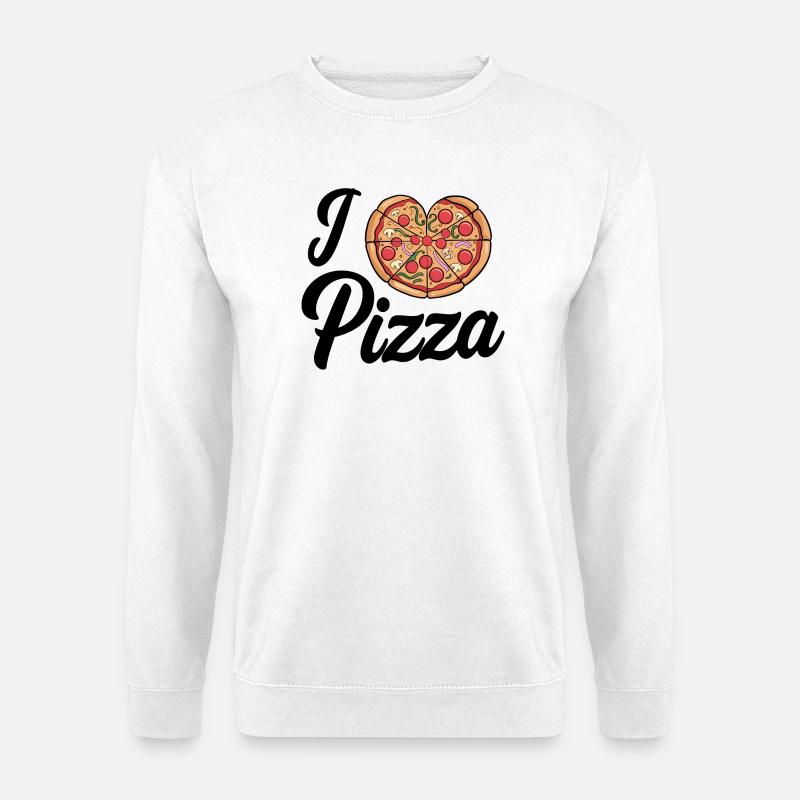 Ich liebe Pizza Herz - Unisex Pullover - Weiß