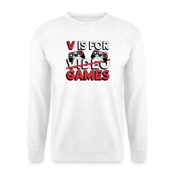 V comme Jeux Vidéo Amusants - Sweat-shirt Unisexe - blanc - Devant