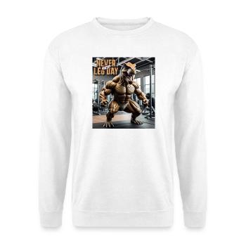 Dino - Never skip Leg Day - Unisex Pullover - Weiß - Vorne