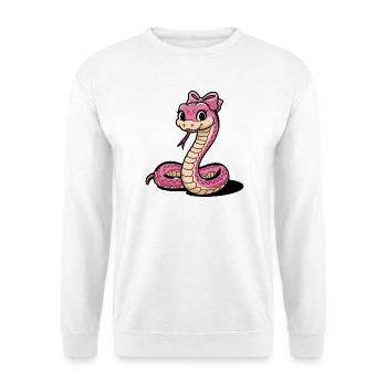 Pink Bow Snake Cartoon - Unisex Sweatshirt - white - Front