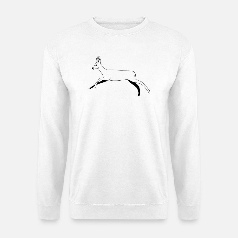 Cerf / Chevreuil - graphique en noir et blanc - Sweat-shirt Unisexe - blanc