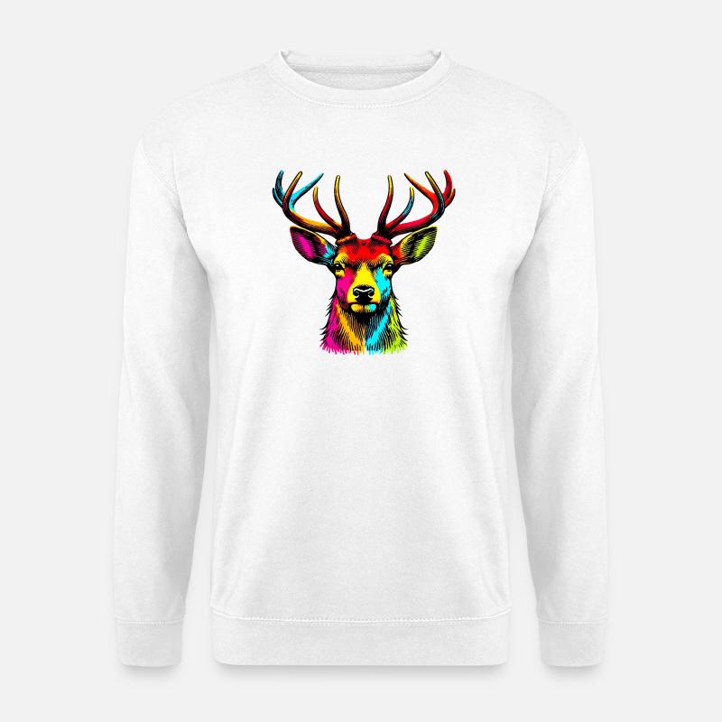 Hirsch - Unisex Pullover - Weiß