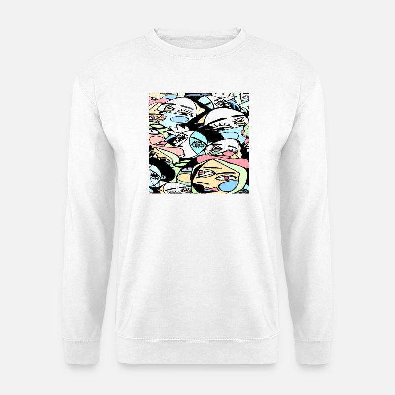 Verrückte Gesichter - Unisex Pullover - Weiß