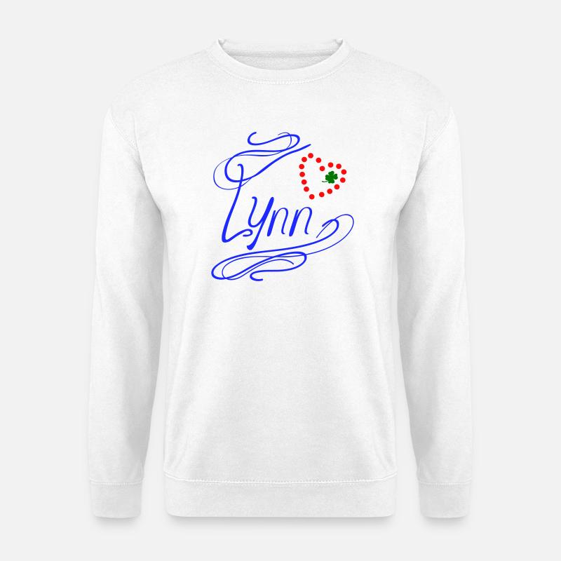 Lynn mit Herz und Kleeblatt - Unisex Pullover - Weiß