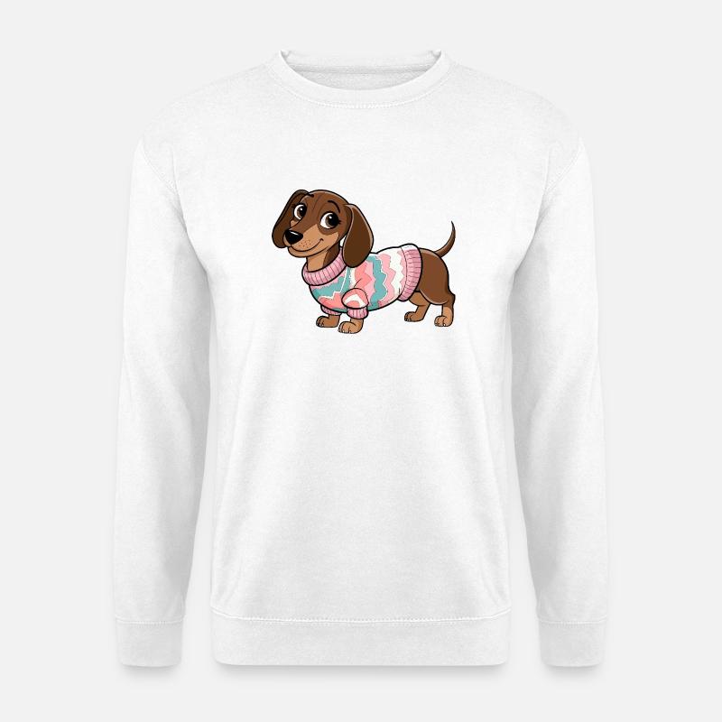 Kuscheliger Pullover Dackel - Unisex Pullover - Weiß