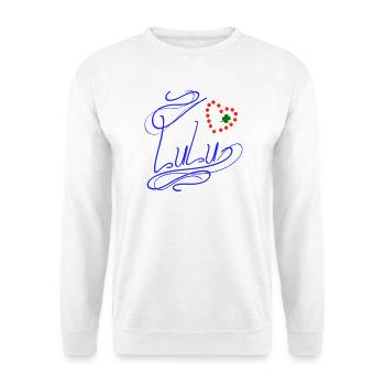 Lulu avec cœur et trèfle - Sweat-shirt Unisexe - blanc - Devant