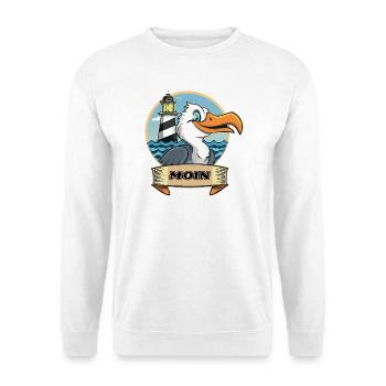 Moin -Möve avec phare - Sweat-shirt Unisexe - blanc - Devant