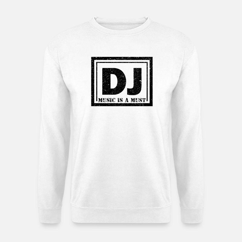 DJ Logo mit Schriftzug und Textur - Unisex Pullover - Weiß