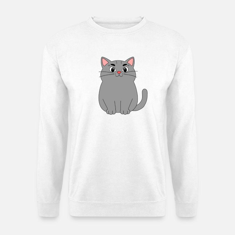 Graue Katze - Unisex Pullover - Weiß