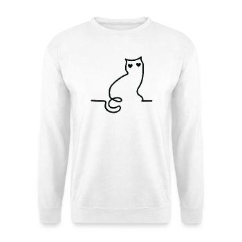 Chat - Sweat-shirt Unisexe - blanc - Devant