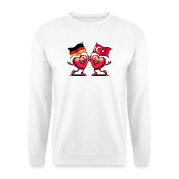 Germany and Turkey hearts - Unisex Sweatshirt - white - Front