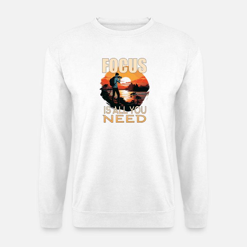 Focus is all you need - Unisex Pullover - Weiß