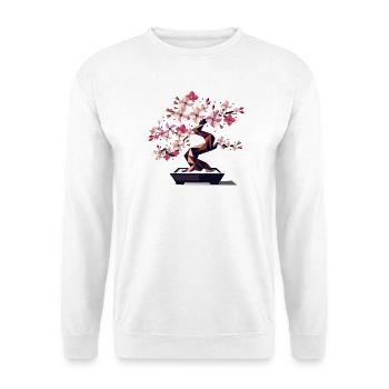 Bonsaï en fleurs de cerisier - Combinaison d’art et de nature - Sweat-shirt Unisexe - blanc - Devant