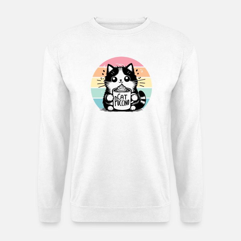 Catpuccino 3 - Unisex Pullover - Weiß
