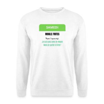 Saturday - Mussels and Fries - Unisex Sweatshirt - white - Front