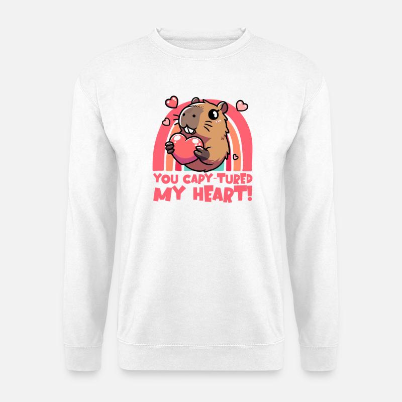 You Capy-tured My Heart – Süßes Capybara-Design - Unisex Pullover - Weiß