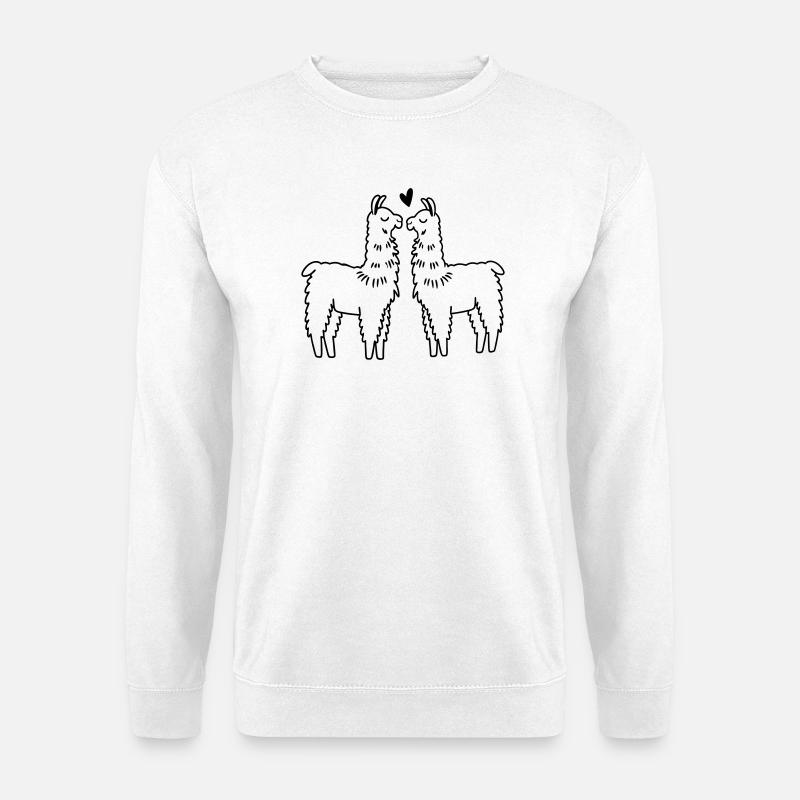 verliebte Lamas - Unisex Pullover - Weiß