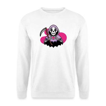 Kawaii Grim Reaper with Heart - Unisex Sweatshirt - white - Front