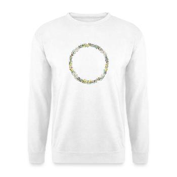 Blumen Kranz, personalisierbar - Unisex Pullover - Weiß - Vorne