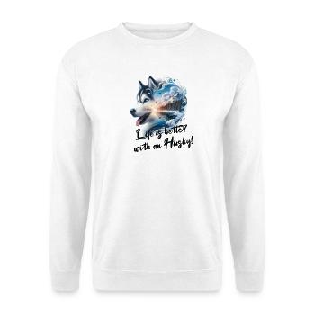 Schlittenhund - Unisex Pullover - Weiß - Vorne