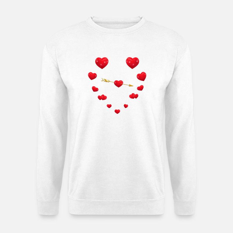 Conception de coeur aimant avec flèche - Sweat-shirt Unisexe - blanc