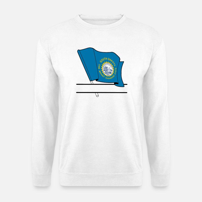 South Dakota Flagge Text Banner - Unisex Pullover - Weiß