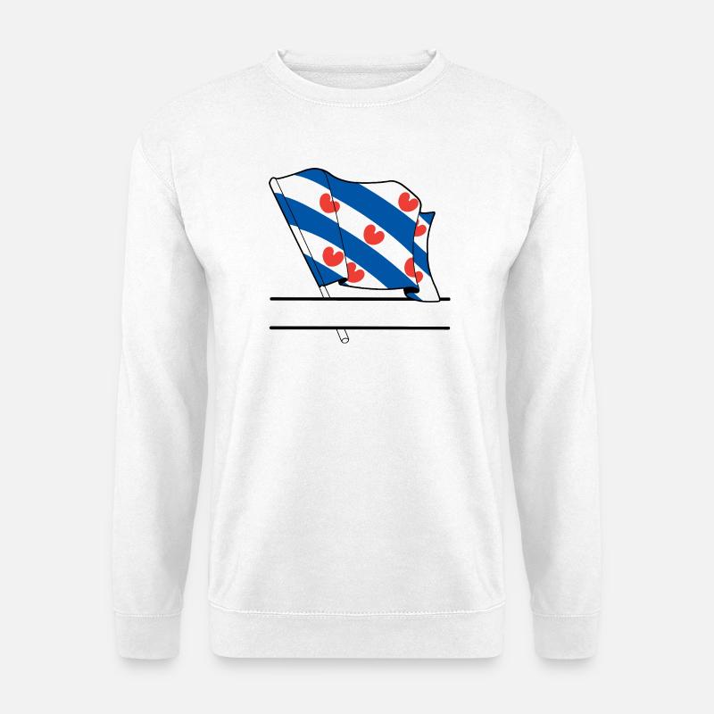 Flagge Friesland Textbanner - Unisex Pullover - Weiß