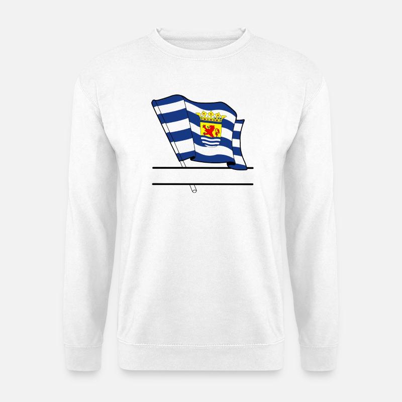 Flagge Zeeland Textbanner - Unisex Pullover - Weiß